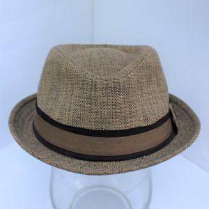Multi-colored Brown Woven Fedora (Target brand)